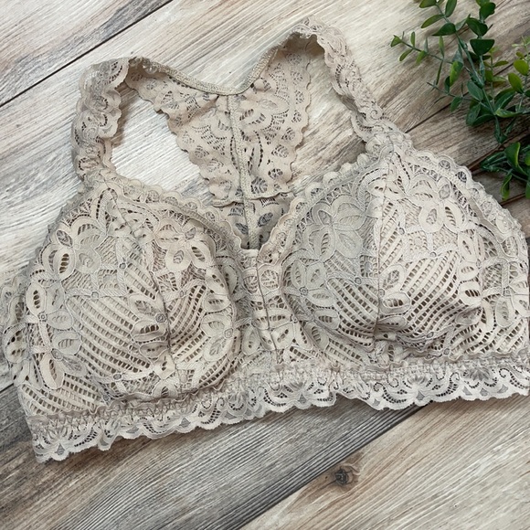 Maurices-Vintage Lace Racerback Bralette in Nude-Women’s size XL - Picture 4 of 10